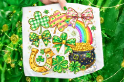 Coquette Bow St Patrick's Day PNG, Shamrock PNG, Irish PNG Product Image 7