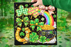 Coquette Bow St Patrick's Day PNG, Shamrock PNG, Irish PNG Product Image 1