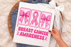 Coquette Breast Cancer Png, Breast Cancer Awareness Shirt Product Image 3
