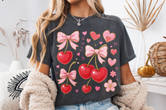 Boho Cherry Coquette Bow PNG, Cherries Bow PNG, Summer PNG Product Image 3