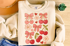 Boho Cherry Coquette Bow PNG, Cherries Bow PNG, Summer PNG Product Image 4