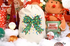 Christmas Coquette Bow PNG Christmas Lights PNG Sublimation Product Image 9