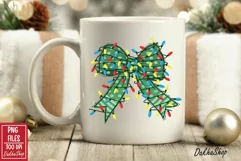 Christmas Coquette Bow PNG Christmas Lights PNG Sublimation Product Image 8