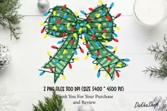 Christmas Coquette Bow PNG Christmas Lights PNG Sublimation Product Image 10