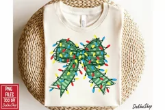 Christmas Coquette Bow PNG Christmas Lights PNG Sublimation Product Image 7
