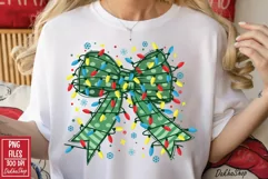 Christmas Coquette Bow PNG Christmas Lights PNG Sublimation Product Image 6
