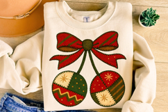 Christmas Cherries Coquette Bow PNG, Merry Christmas PNG Product Image 4