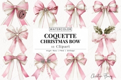 Coquette Christmas Bow Clipart Bundle Product Image 1