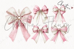 Coquette Christmas Bow Clipart Bundle Product Image 4