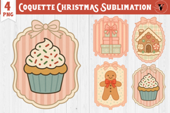 Coquette Christmas Clipart | Retro Christmas sublimation Product Image 1
