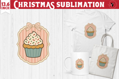 Coquette Christmas Clipart | Retro Sweet cupcake sublimation Product Image 1