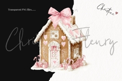 Coquette Christmas Gingerbread House Clipart Bundle Product Image 3