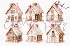 Coquette Christmas Gingerbread House Clipart Bundle Product Image 4