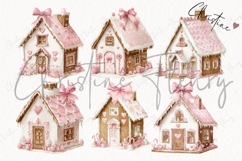 Coquette Christmas Gingerbread House Clipart Bundle Product Image 5