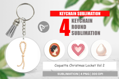 Christmas Coquette Locket Keychain Product Image 1