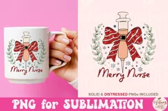 Coquette Christmas Merry Nurse Png, Merry Christmas Product Image 2