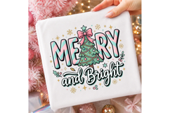 Coquette Christmas Png, Merry and Bright Png Product Image 3