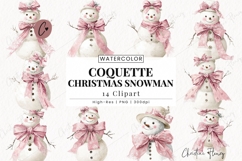 Coquette Christmas Snowman Clipart Bundle Product Image 1