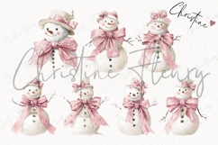 Coquette Christmas Snowman Clipart Bundle Product Image 4