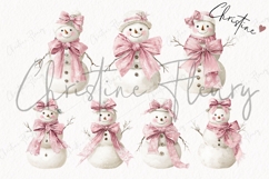 Coquette Christmas Snowman Clipart Bundle Product Image 5