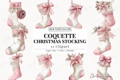 Coquette Christmas Stocking Clipart Bundle Product Image 1