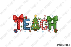 Coquette Christmas Teacher, Preppy Teach Product Image 1
