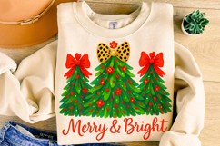 Merry And Bright PNG, Holiday PNG, Christmas Tree PNG, Santa Product Image 1