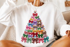 Coquette Christmas Tree PNG Bows collage Tree PNG Product Image 2