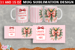 Coquette Christmas Vibes Mug Design | Pink Girly Bow Mug Product Image 2