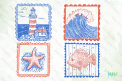 Coquette Coastal Fisherman Frame SVG PNG Clipart Product Image 1
