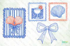 Coquette Coastal Fisherman Frame SVG PNG Clipart Product Image 1