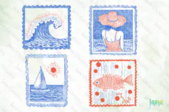 Coquette Coastal Fisherman Frame SVG PNG Clipart Product Image 1