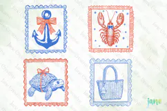 Coquette Coastal Fisherman Frame SVG PNG Clipart Product Image 1