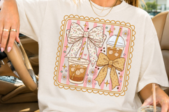 Coquette Coffee PNG, Cute Iced Coffee Sublimation Product Image 3