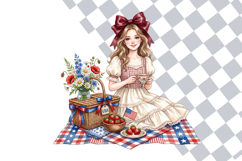 Coquette Patriotic Girl Clipart PNG Bundle | Americana Product Image 2