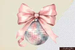 Retro Coquette Pink Disco Ball PNG, Sublimation Design. Product Image 1