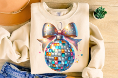 Glitter Disco Ball Coquette Bow PNG, Sequin Coquette Bow Product Image 3
