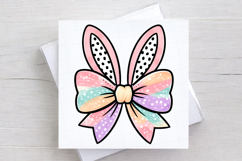 Coquette Easter Bunny Bow PNG, with Pink Bow Sublimation Product Image 2