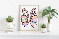 Coquette Easter Bunny Bow PNG, with Pink Bow Sublimation Product Image 3