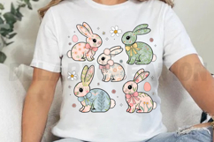 Coquette Easter Bunny Floral Sublimation PNG Product Image 3