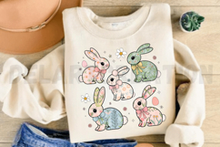 Coquette Easter Bunny Floral Sublimation PNG Product Image 4