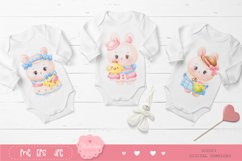 Easter bunny watercolor clipart kawaii animal rabbit Product Image 2