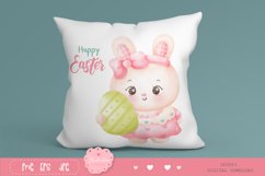 Easter bunny watercolor clipart kawaii animal rabbit Product Image 7