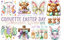 Coquette Easter Day Sublimation Quotes Bundle PNG Product Image 1