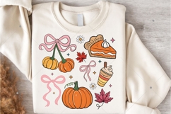 Coquette Fall PNG, Doodle Collage Whimsical PNG, Hand Drawn Product Image 5