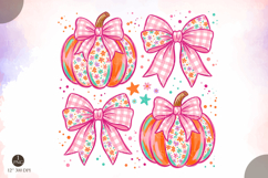 Coquette Fall Pumpkin PNG,Floral Pumpkin Sublimation Product Image 1