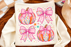 Coquette Fall Pumpkin PNG,Floral Pumpkin Sublimation Product Image 2