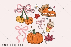 Coquette Fall PNG, Doodle Collage Whimsical PNG, Hand Drawn Product Image 2
