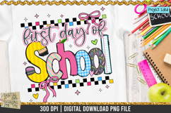 Coquette First Day of School is a professional design that is available at 300dpi PNG to use for Sublimation, iron-on transfer, DTG Printing and normal printing.