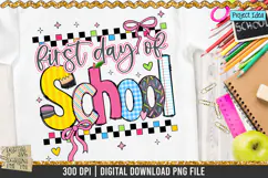 Coquette First Day of School is a professional design that is available at 300dpi PNG to use for Sublimation, iron-on transfer, DTG Printing and normal printing.